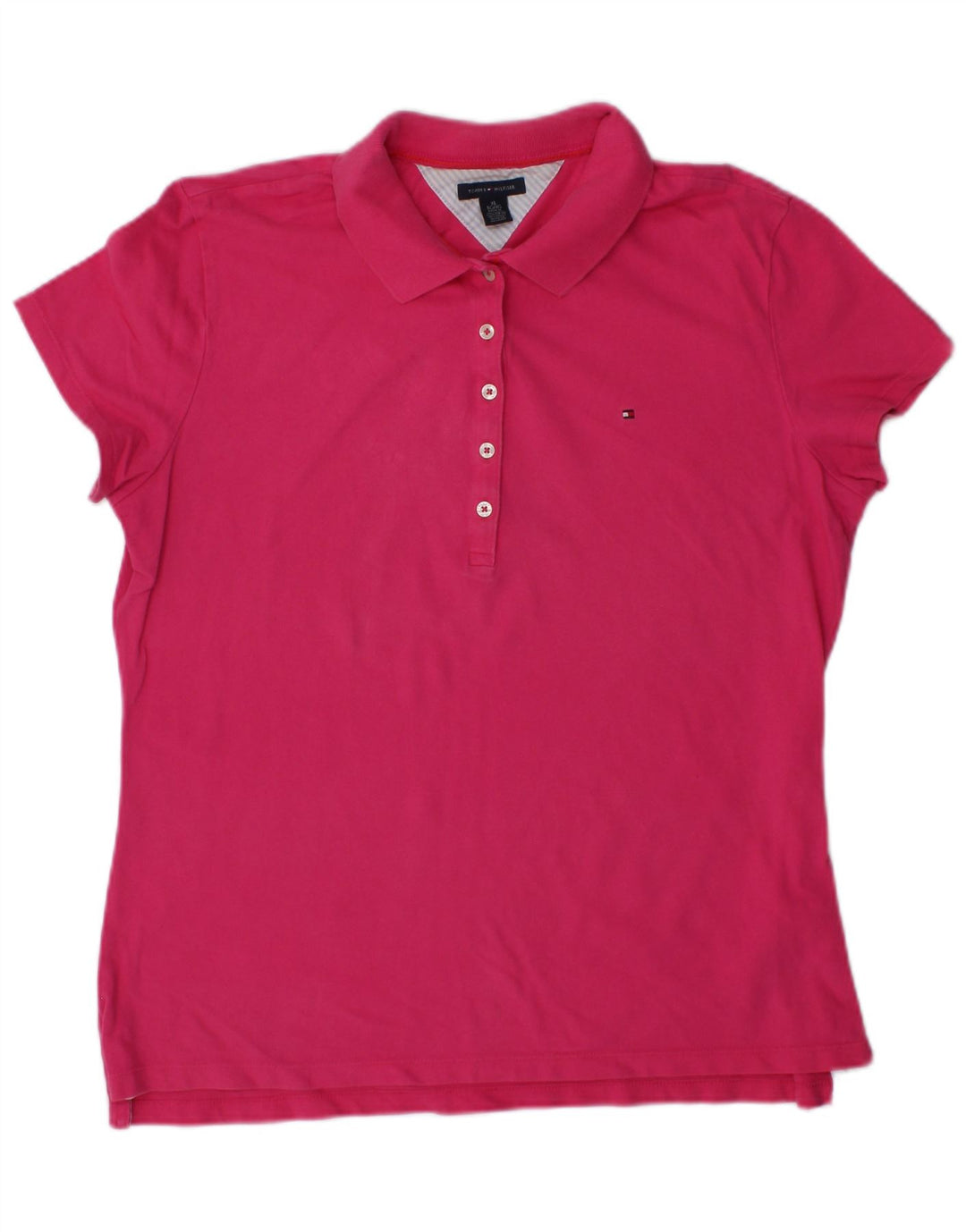 TOMMY HILFIGER Damen Poloshirt UK 18 XL Rosa Baumwolle