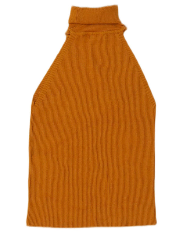 Zara Damen Crop Neckholder Top UK 8 Small Gelb