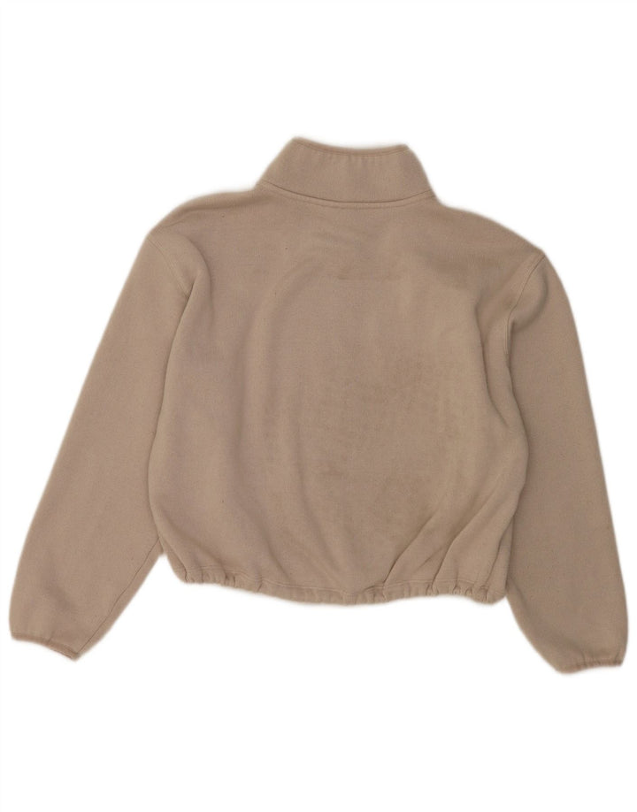 Dkny Damen-Sweatshirt, übergroß, kurz geschnitten, mit Reißverschluss, UK-Gr. 14, Mittelweiß