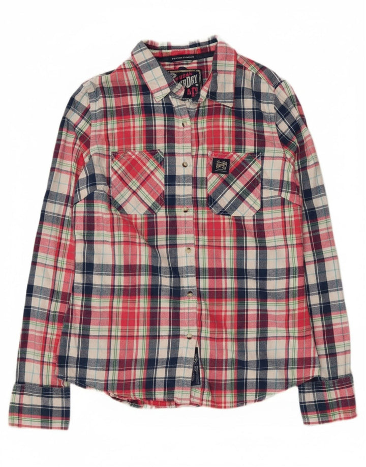 Superdry Damen-Flanellhemd mit klassischer Passform, Größe M, Mehrfarbig, UK 12, Baumwolle