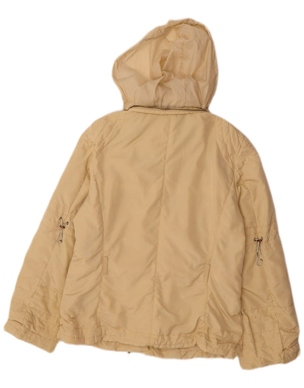 Marella Wattierte Damenjacke mit Kapuze, UK 14, Größe L, Beige, Polyamid