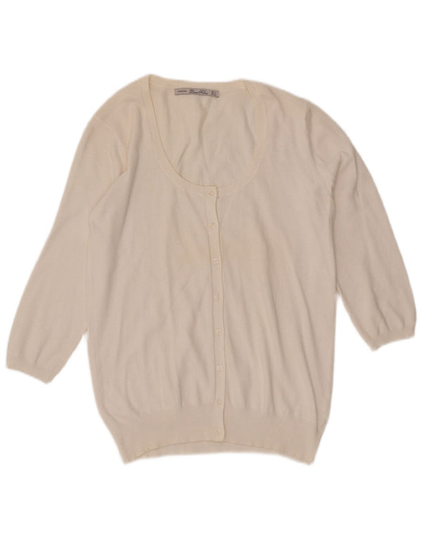 Zara Damen-Cardigan mit 3/4-Ärmeln, Gr. 14, Weiß