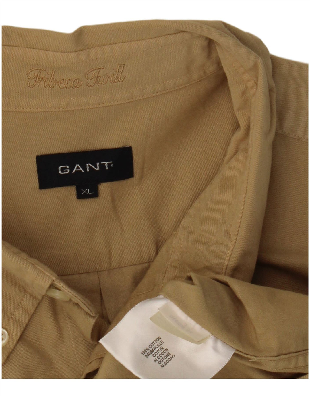 GANT Herrenhemd XL Beige Baumwolle