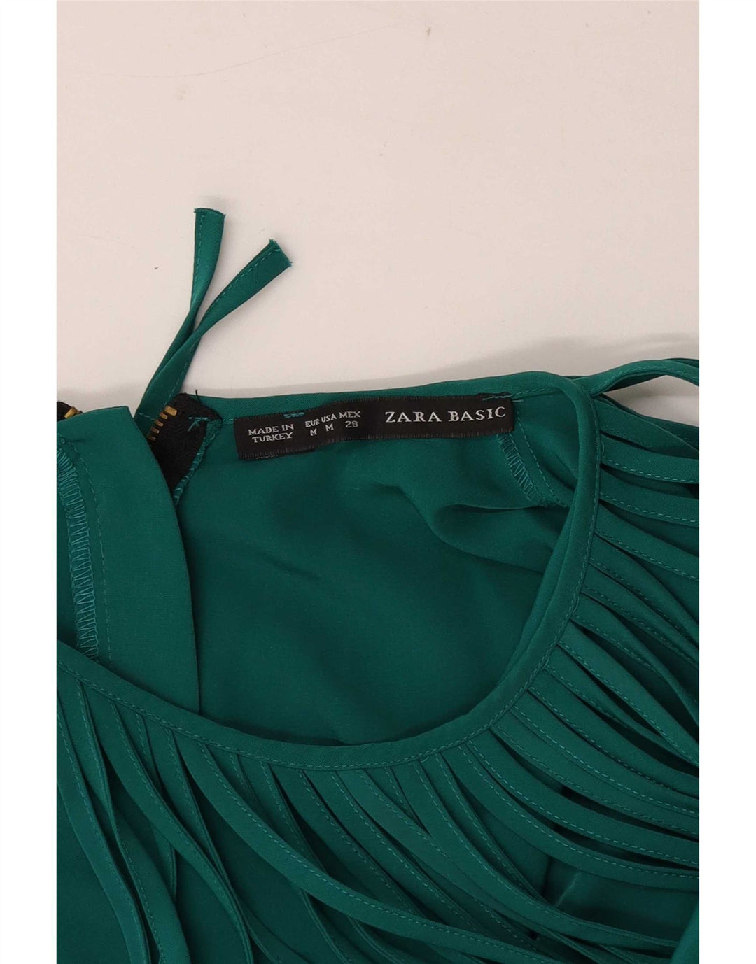 Zara Damen Ärmelloses Etuikleid UK 12 Mittelgrün
