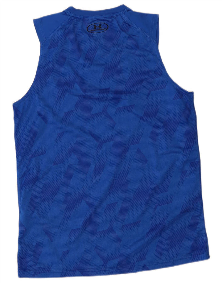 Under Armour Herren Heat Gear Weste Top Mittelblaues geometrisches Polyester