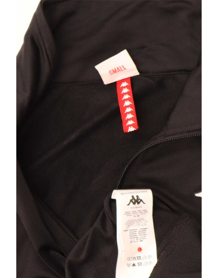 Kappa Herren-Trainingsanzugoberteil mit Grafik, Größe S, Schwarz, Farbblock-Polyester