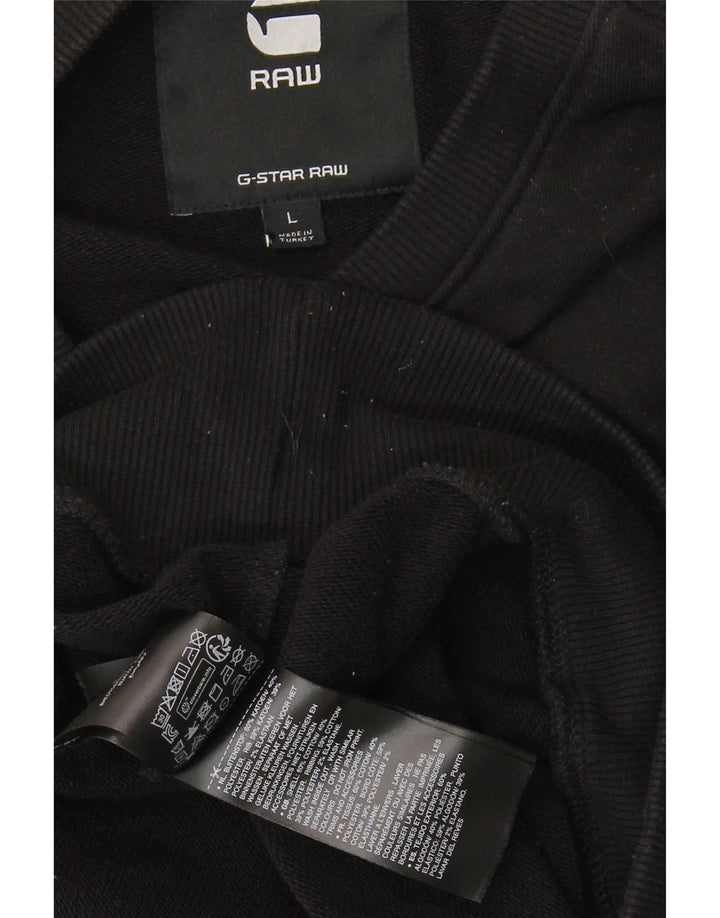 G-Star Herren-Sweatshirt mit Grafik, groß, aus schwarzer Baumwolle