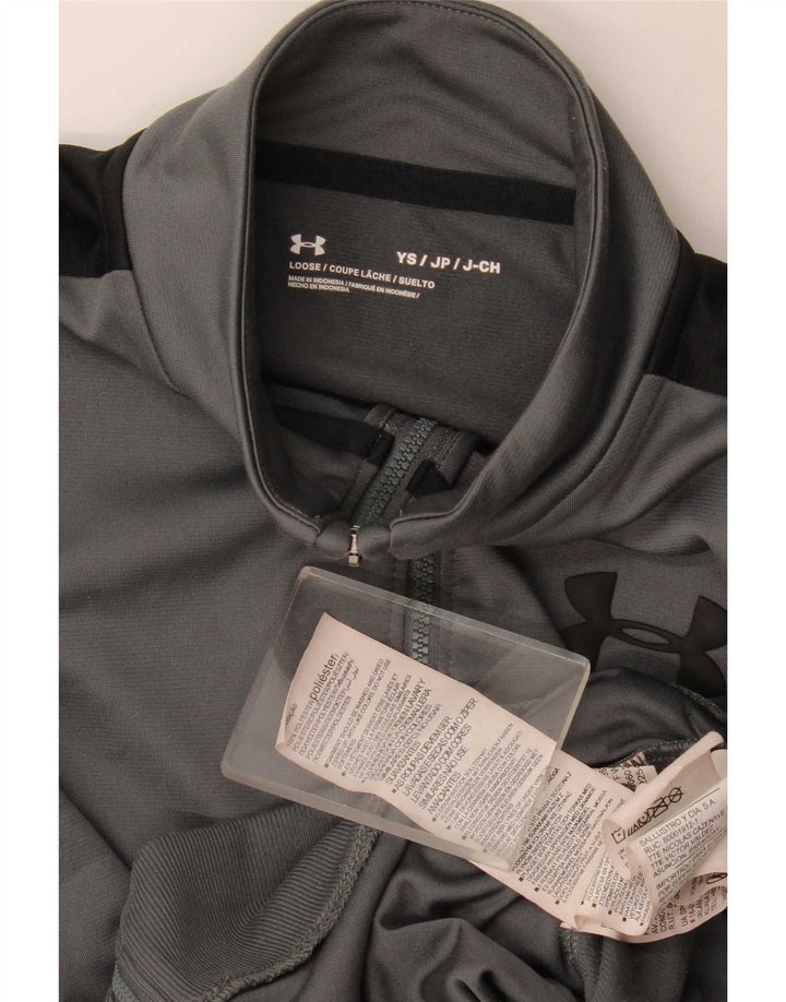 Under Armour Jungen-Trainingsanzug-Top-Jacke, 7–8 Jahre, Größe S, Grau, Farbblock