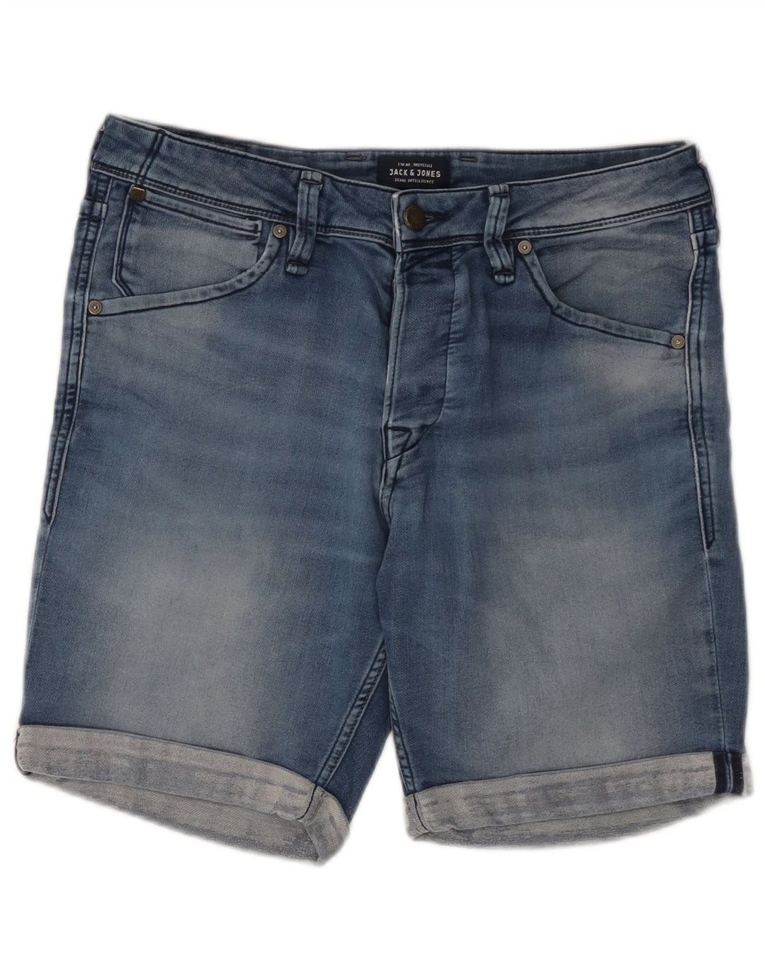 Jack & Jones Herren-Jeansshorts, mittelgroß, W30, blaue Baumwolle
