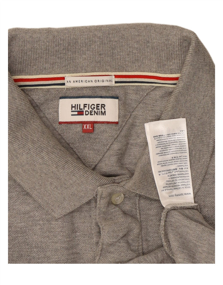 TOMMY HILFIGER Herren Poloshirt 2XL Grau Baumwolle