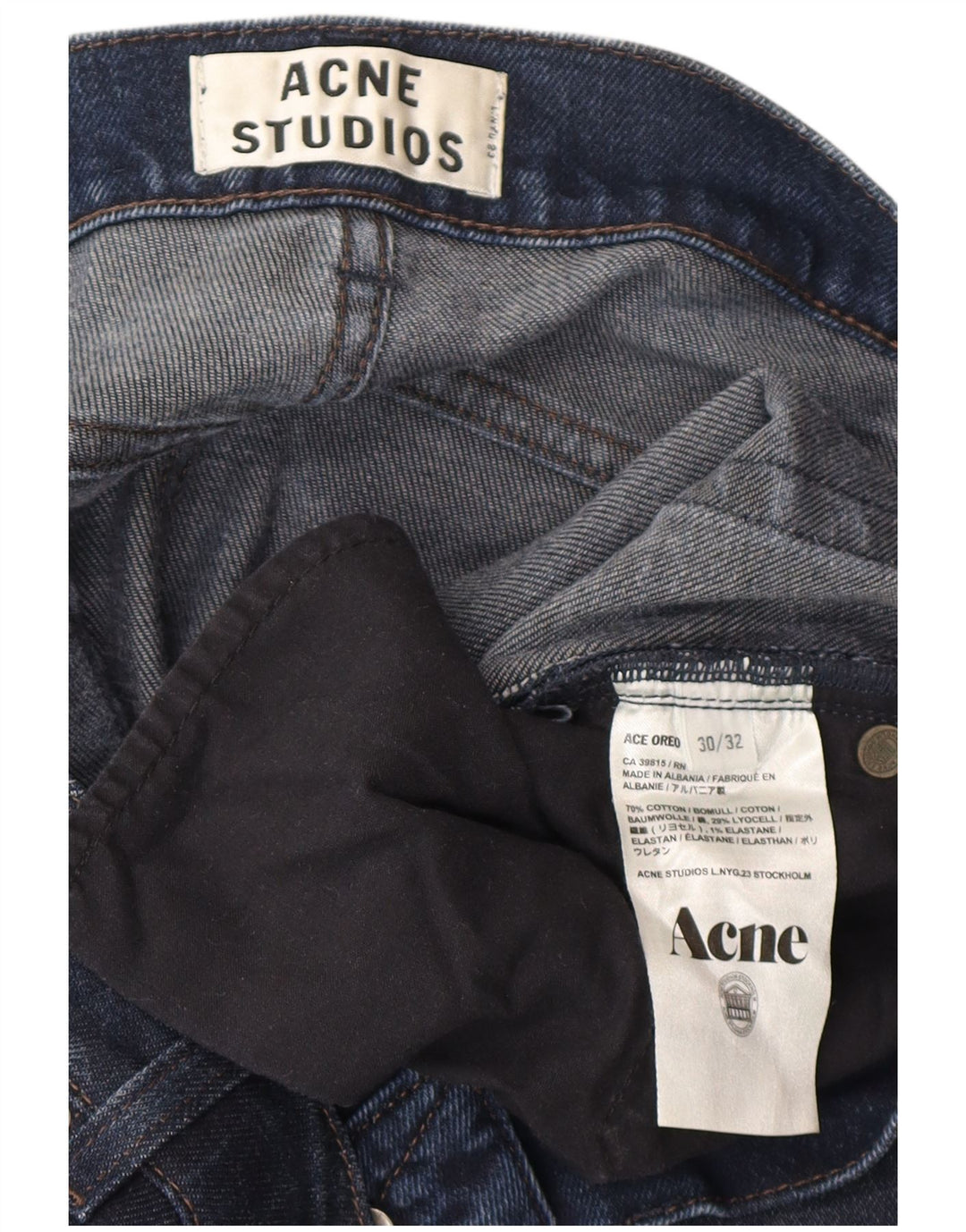 Acne Studios Herren Slim Jeans W30 L32 Marineblau Baumwolle