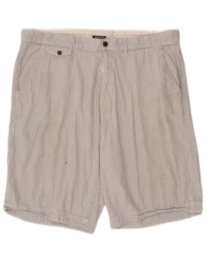 Champion Herren-Chinoshorts mit normaler Passform, 2XL W42, weiß kariert