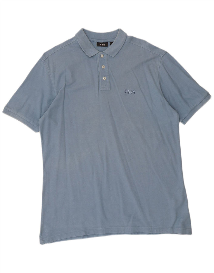 Fila Herren-Poloshirt, große blaue Baumwolle