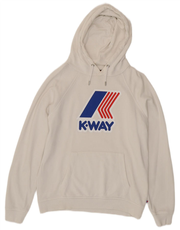 K-Way Herren-Kapuzenpullover mit Grafik, Mittelweiß