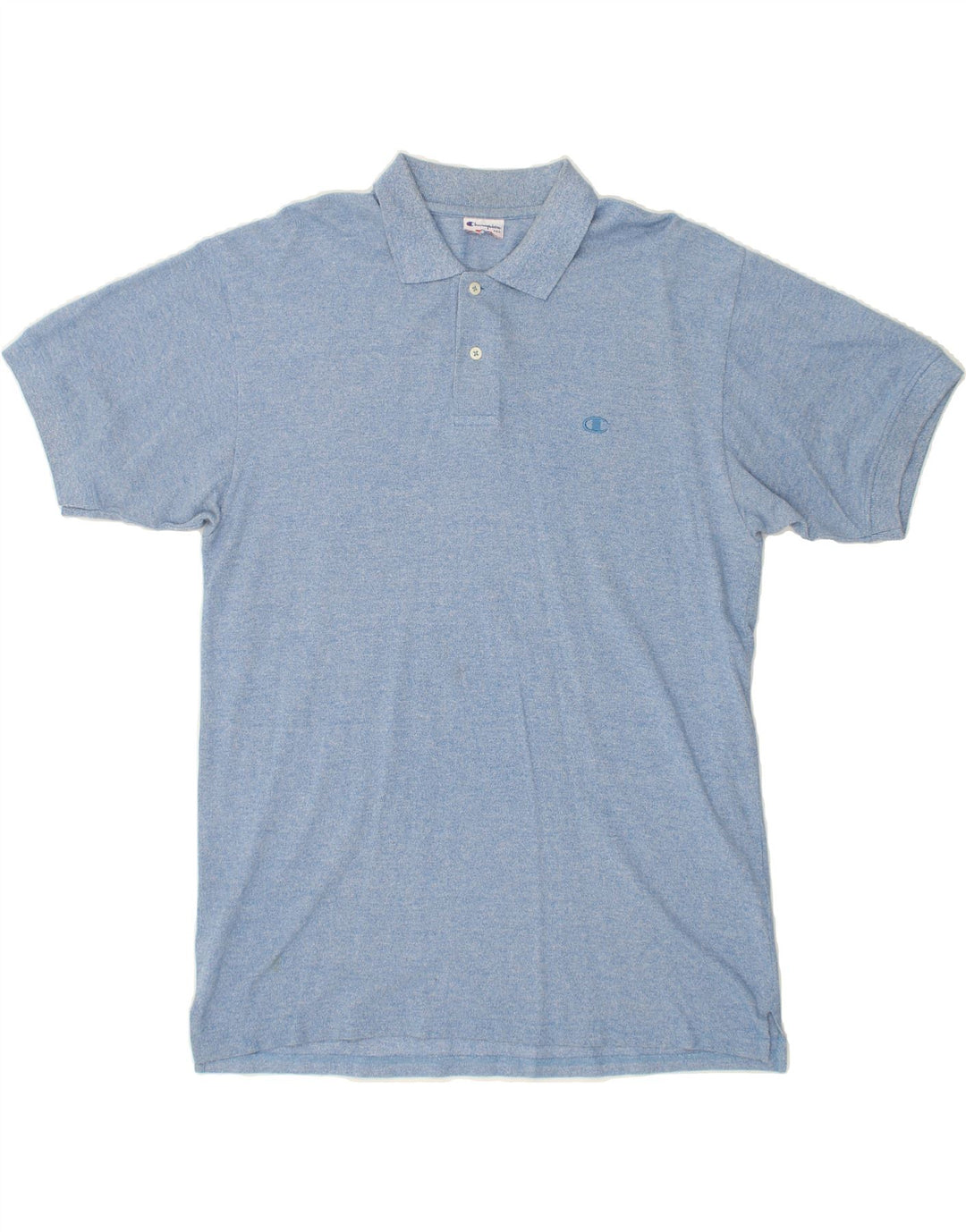 CHAMPION Mens Polo Shirt Medium Blue Flecked Cotton Vintage Champion and Second-Hand Champion from Messina Hembry 