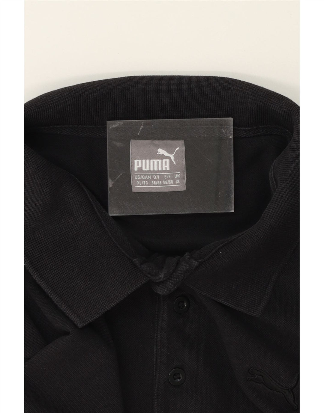 PUMA Mens Polo Shirt XL Black Vintage Puma and Second-Hand Puma from Messina Hembry 