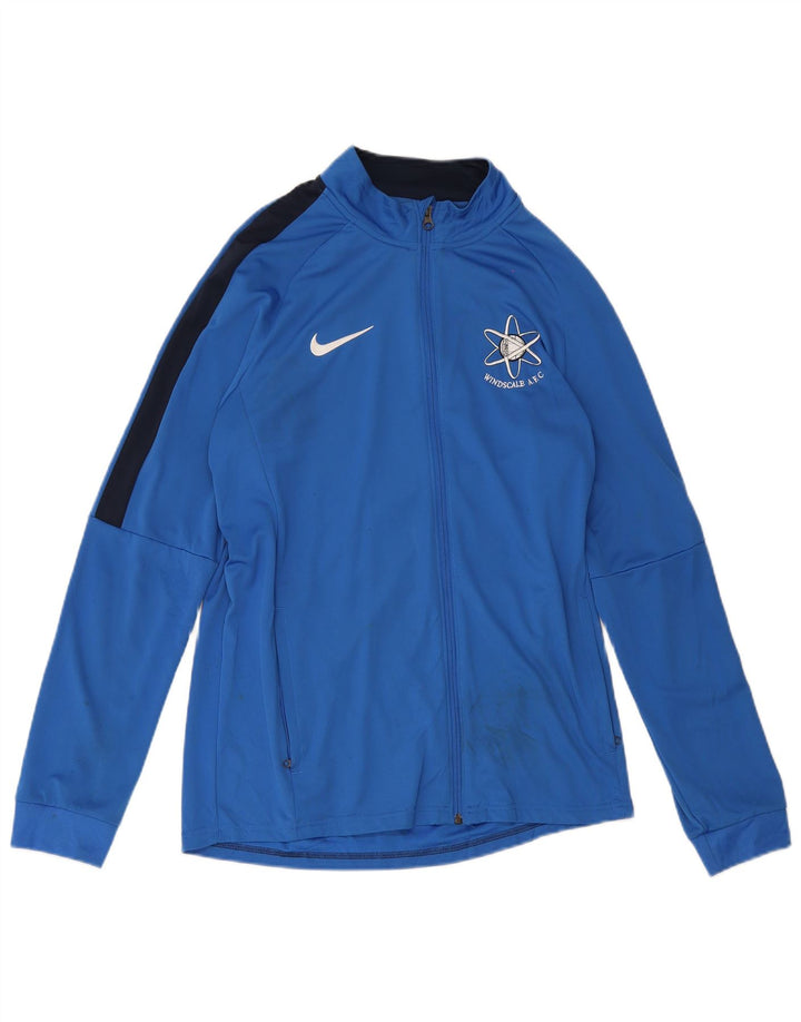 Nike Herren-Dri-Fit-Trainingsanzug-Top-Jacke, großes blaues Farbblock-Polyester