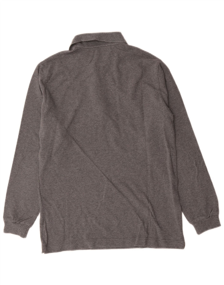Kappa Herren Langarm-Poloshirt, kleine graue Baumwolle