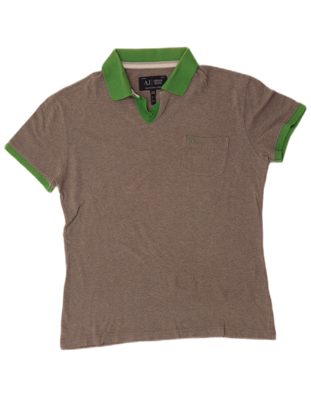 Armani Jeans Herren-Poloshirt, große graue Baumwolle