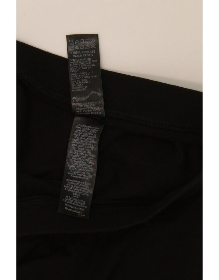 Marks & Spencer Damen Leggings UK 14 Große schwarze Baumwolle