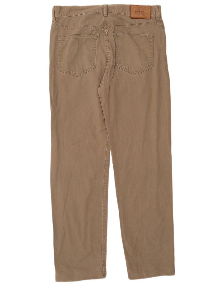 Calvin Klein Herren Straight Jeans W32 L31 Beige Baumwolle