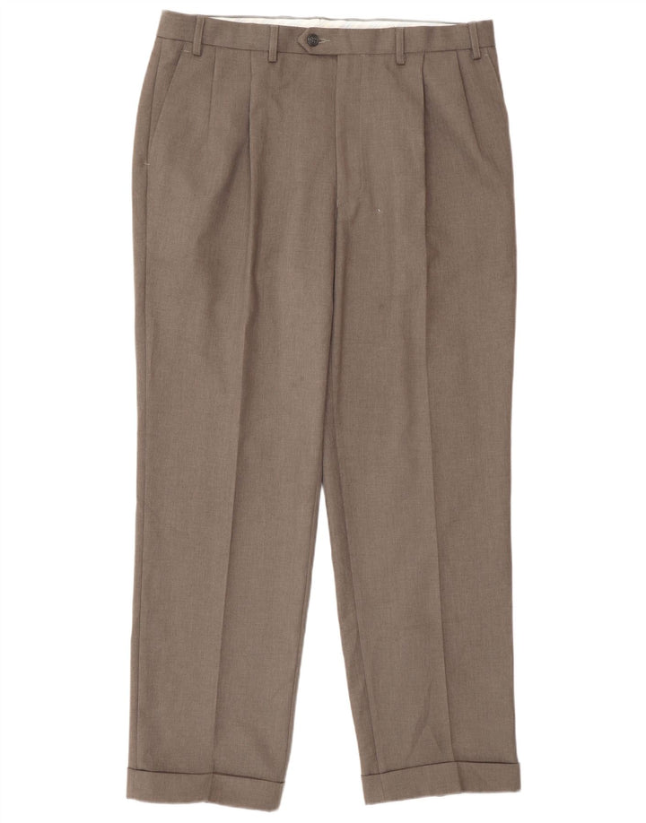 Marks & Spencer Herren-Anzughose mit Pegged-Anzug, W36, L31, graues Polyester