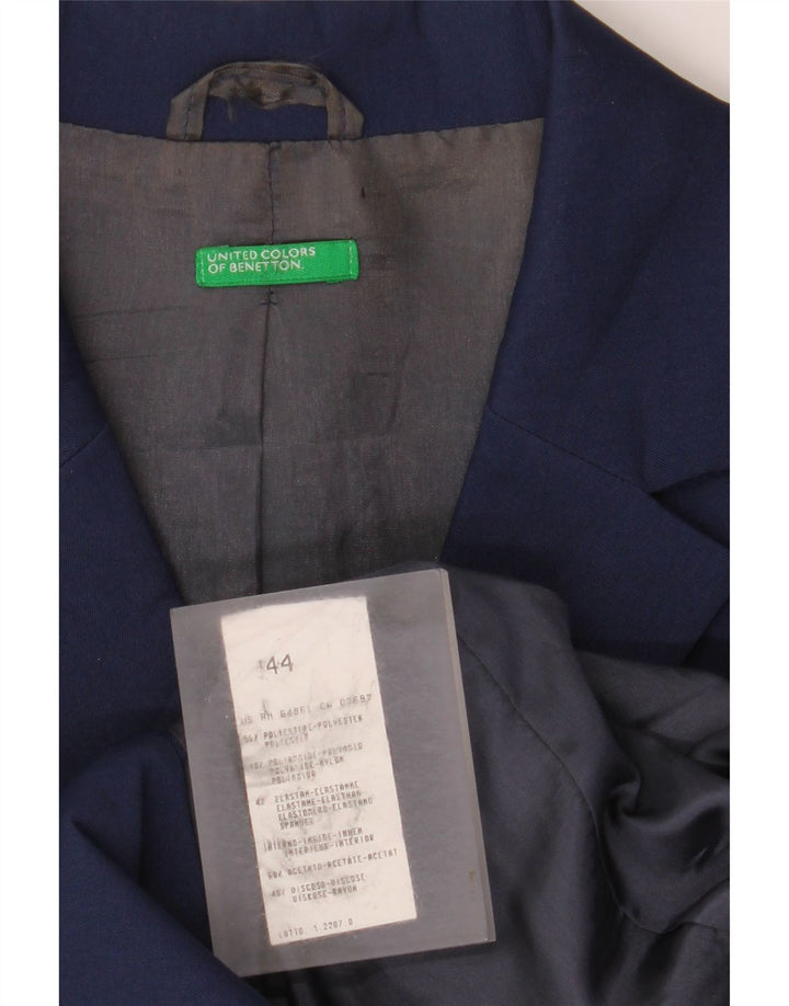 Benetton Damen Mantel IT 44 Medium Marineblau Polyester