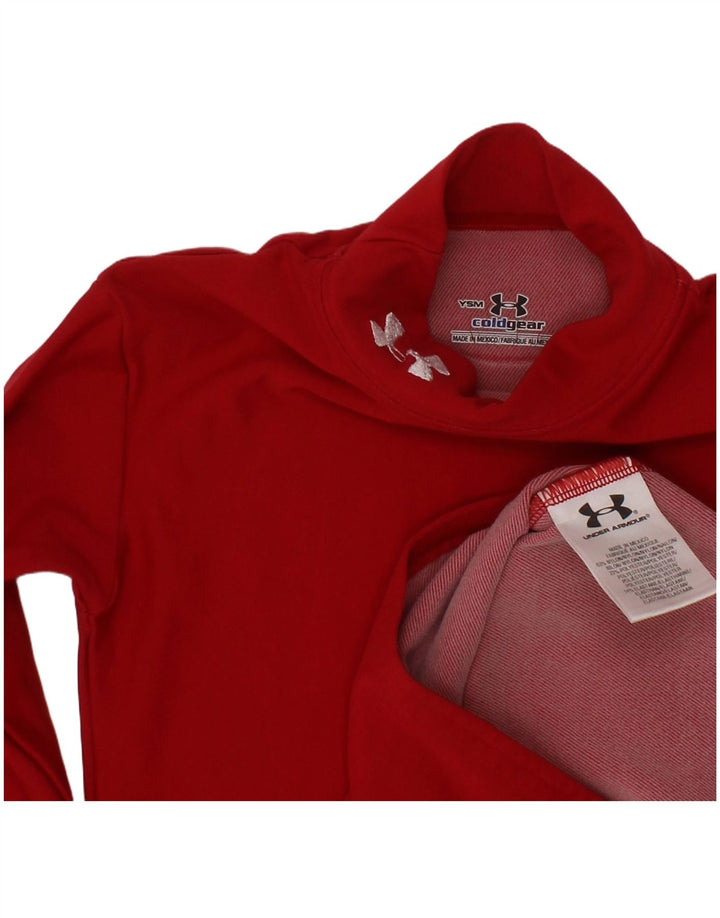 UNDER ARMOUR Cold Gear Top für Mädchen, langärmlig, 7–8 Jahre, Größe S, rotes Nylon