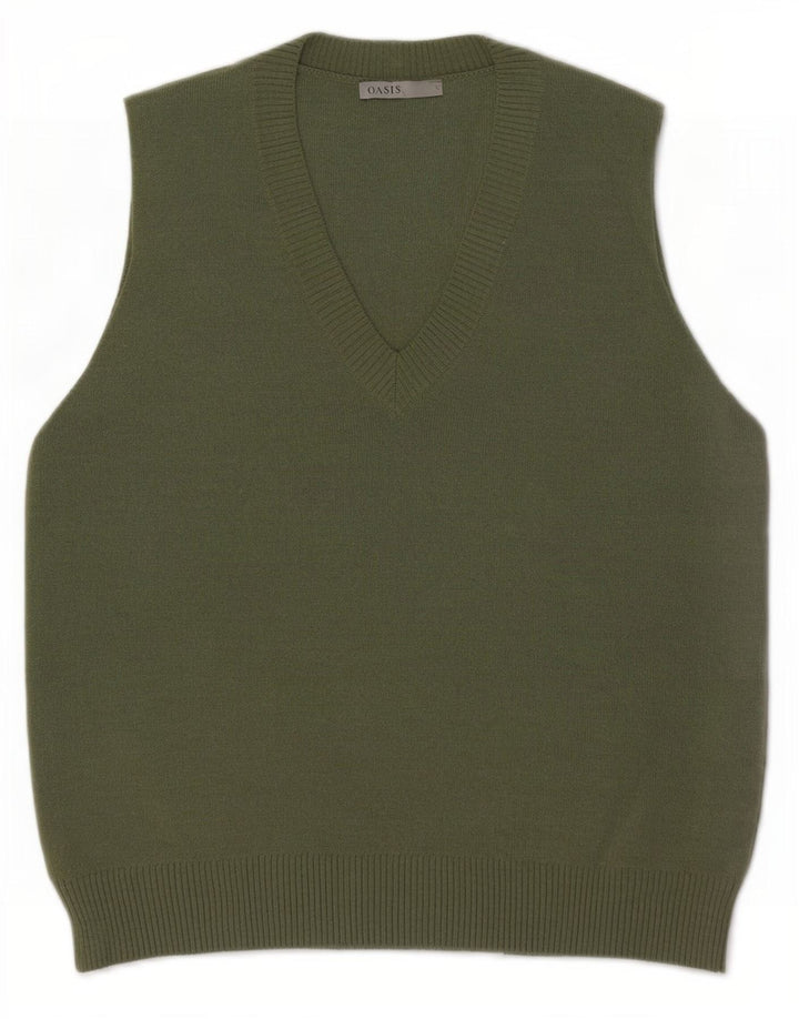 Oasis Damen Weste Tank Top UK 16 Large Grün Acryl