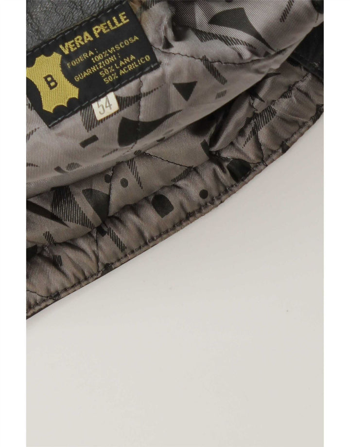Vintage Herren Militärlederjacke IT 54 2XL Grau