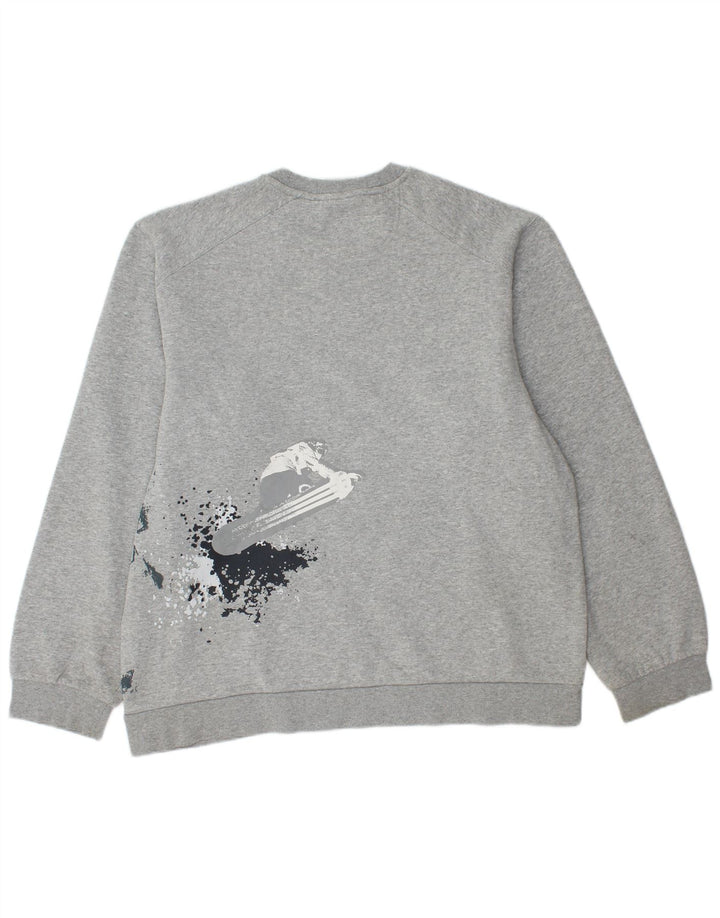 ADIDAS Herren Grafik-Sweatshirt-Pullover, große graue Baumwolle