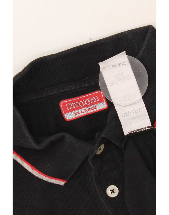 Kappa Herren Poloshirt 2XL Schwarz Baumwolle