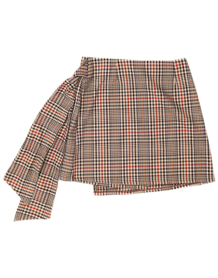 HAVEONE Wickelrock für Damen, mittelgroß, W28, mehrfarbig, kariert, Polyester