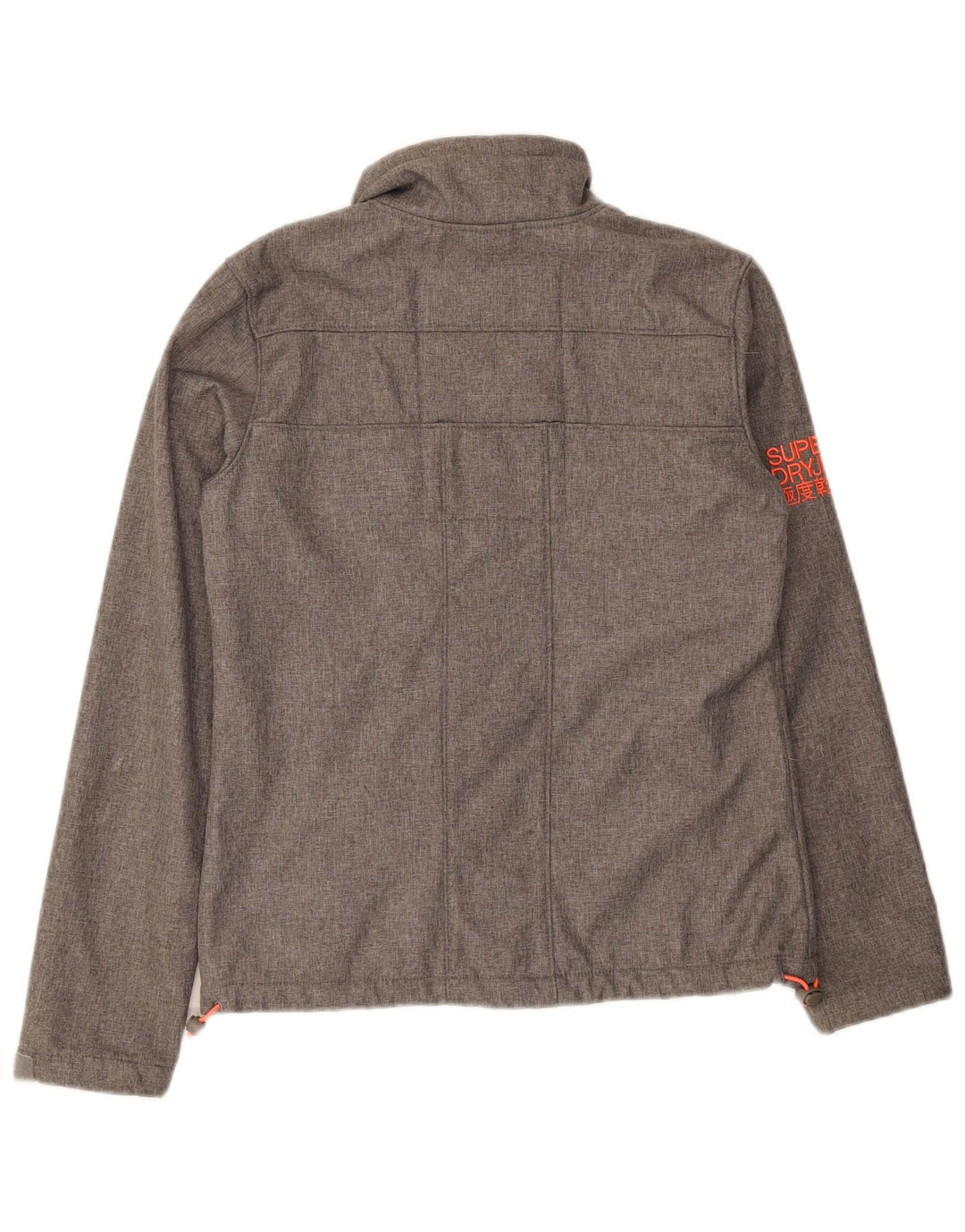 SUPERDRY Womens Windtrekker Graphic Windbreaker Jacket UK 14 Medium Grey