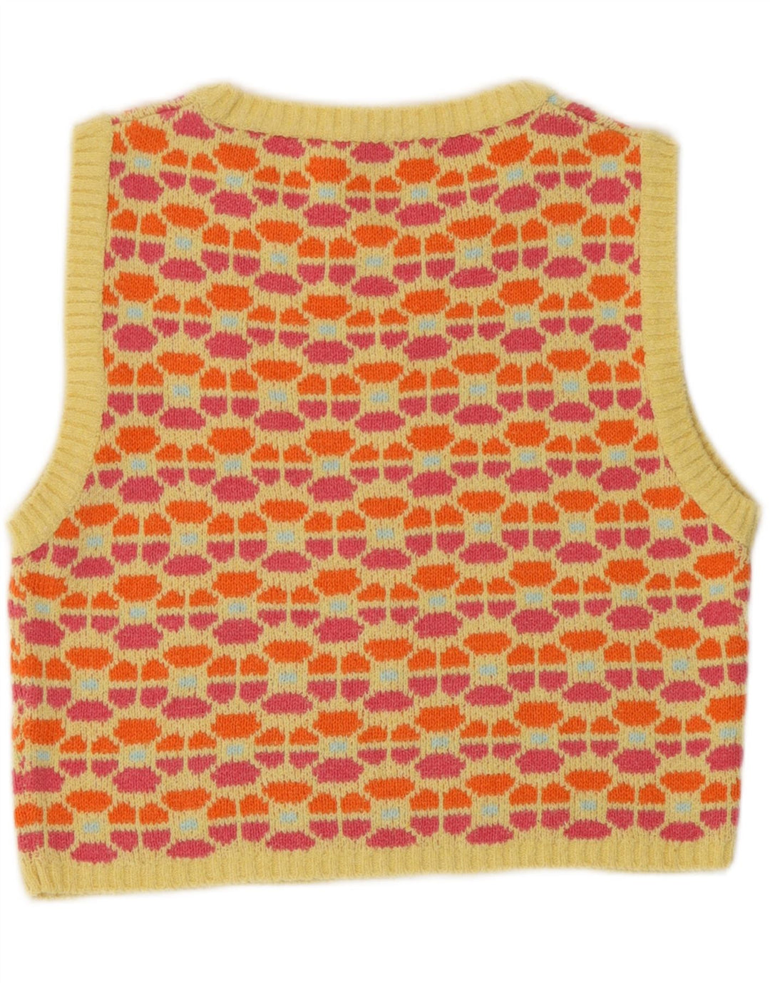 Zara Damen Crop Vest Tank Top UK 10 Small Mehrfarbig Geometrisch