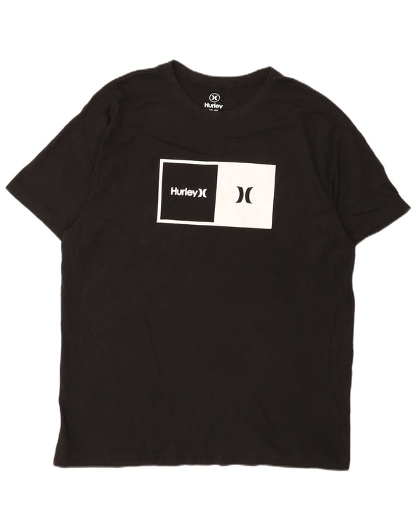 Hurley Mens Graphic T-Shirt Top XL Black Cotton