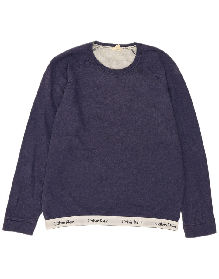 CALVIN KLEIN Grafischer Herren-Sweatshirt-Pullover, mittlerer Marineblau-Farbblock