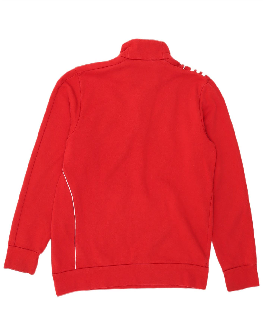 Adidas Herren-Sweatshirt mit Reißverschluss am Hals, mittelrote Baumwolle