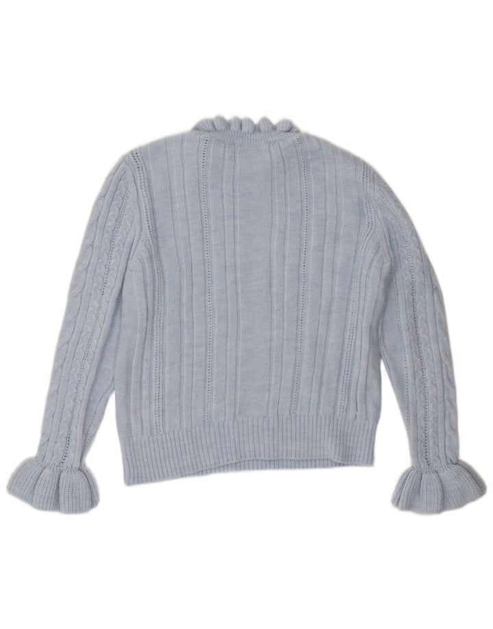 Vintage Damen Rundhalspullover Pullover UK 16 Groß Blau