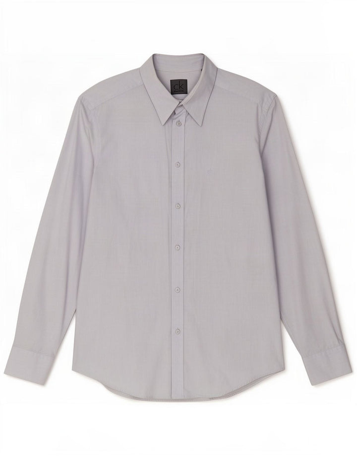 Calvin Klein Herren Slim Fit Hemd Large Grau