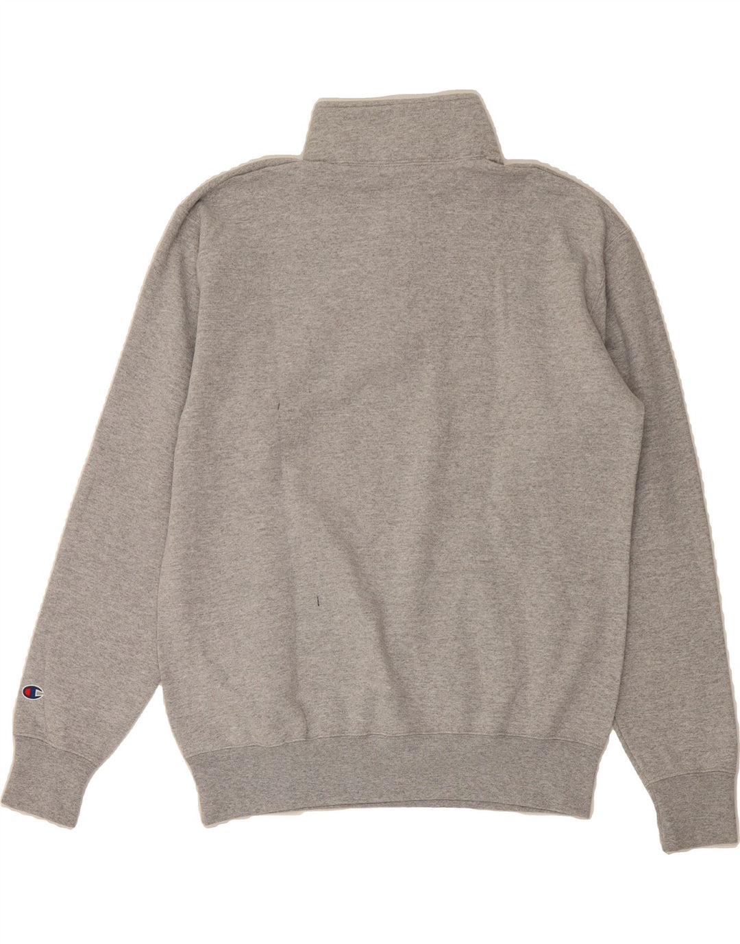CHAMPION Mens Graphic Zip Neck Sweatshirt Jumper Large Grey Cotton Vintage Champion and Second-Hand Champion from Messina Hembry 