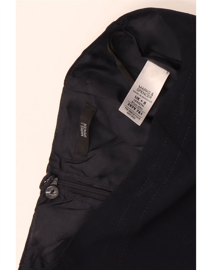 Marks & Spencer Damen Bleistiftrock UK 8 Small W26 Marineblau Polyester