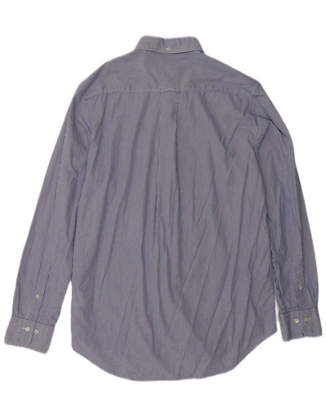 GANT Herrenhemd Größe 39/40 Mittelblaue Nadelstreifen-Baumwolle