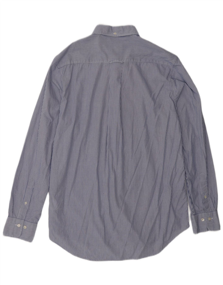 GANT Herrenhemd Größe 39/40 Mittelblaue Nadelstreifen-Baumwolle
