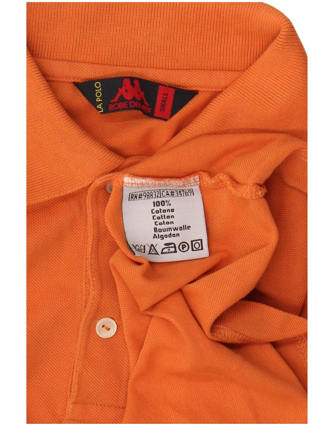 Kappa Herren Poloshirt Small Orange Baumwolle