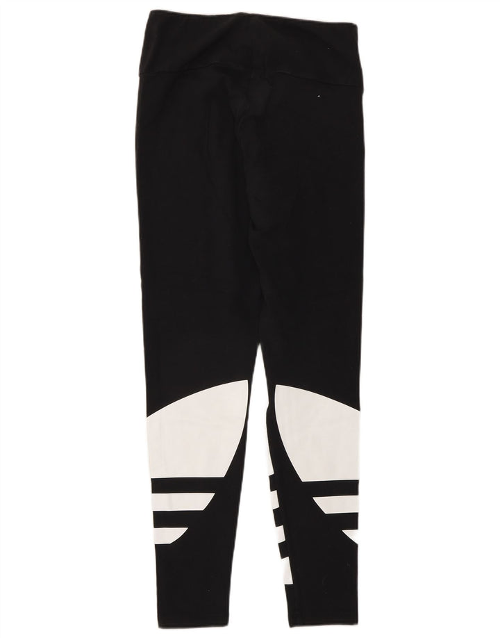Adidas Damen Graphic Leggings UK 10 Small Schwarz Colourblock