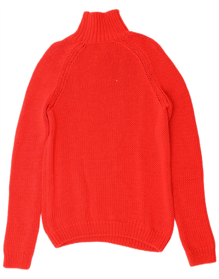 HUGO BOSS Damen-Pullover mit Rollkragen, UK 16, Größe L, rote Wolle