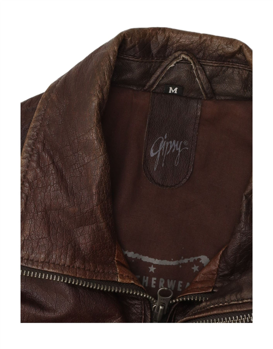 Gypsy Herren Lederjacke UK 38 Mittelbraunes Leder
