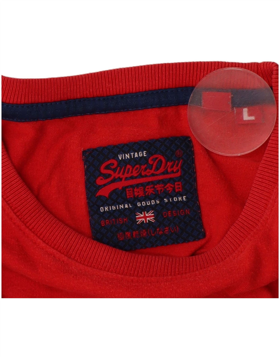 SUPERDRY Herren-T-Shirt mit Grafik, Größe L, aus roter Baumwolle