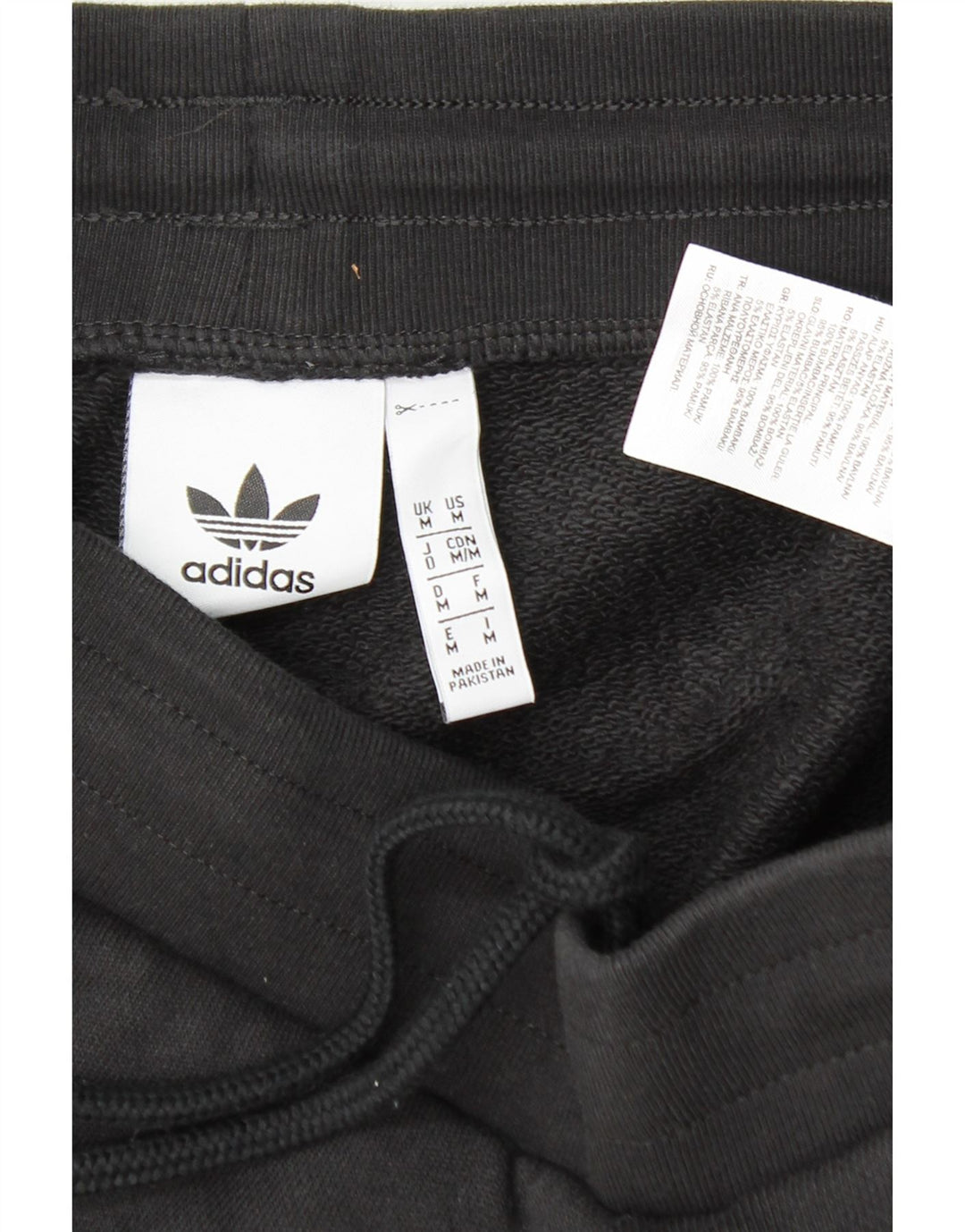 ADIDAS Mens Tracksuit Trousers Joggers Medium Black Cotton
